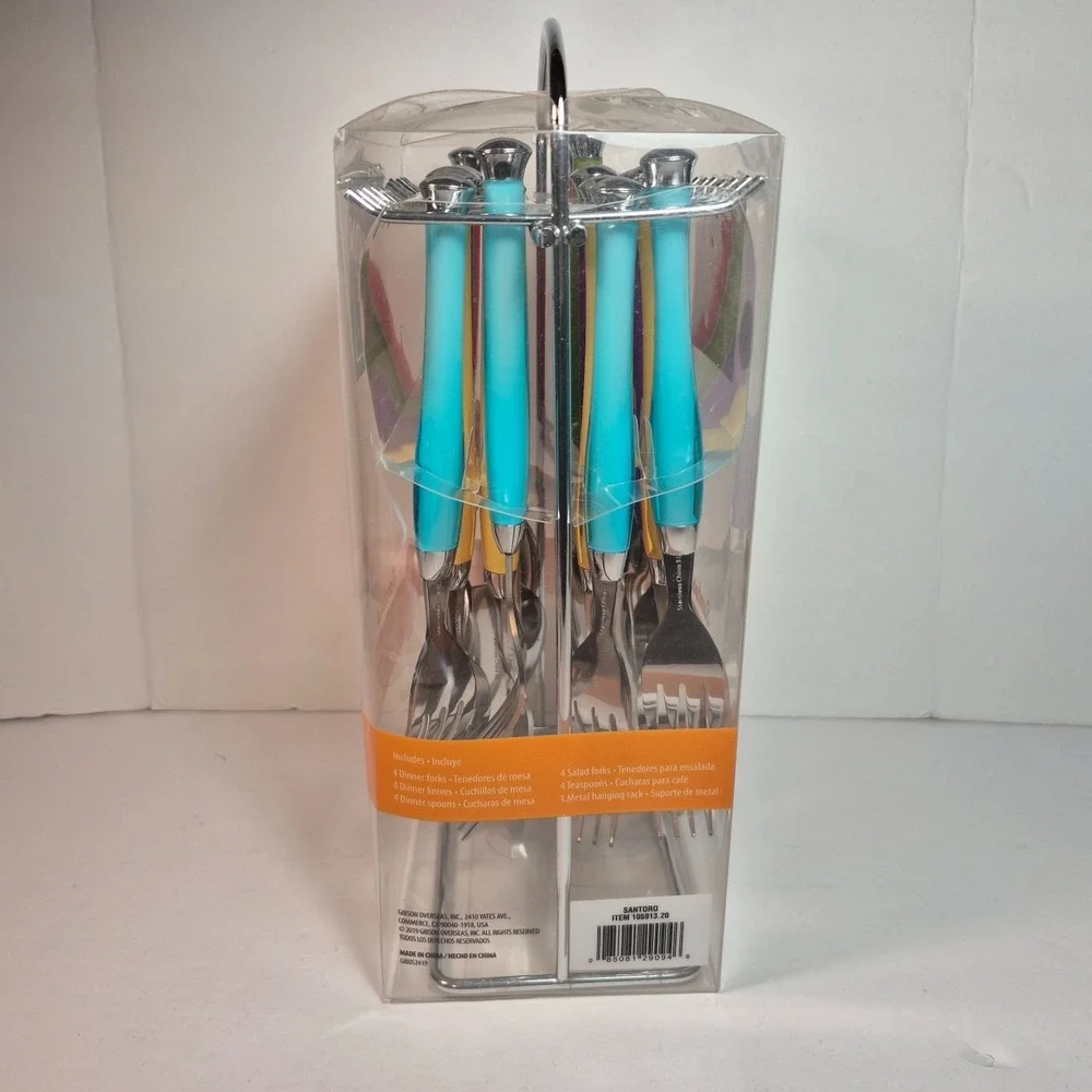Gibson Home Santoro 20-Piece Stainless Steel Flatware Set Hanging